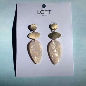 Loft Resin Brushed Gold Drop Earrings